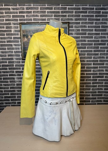 Kadın Deri Ceket Hakiki Kuzu Derisi Ceket Mont - Görsel 2