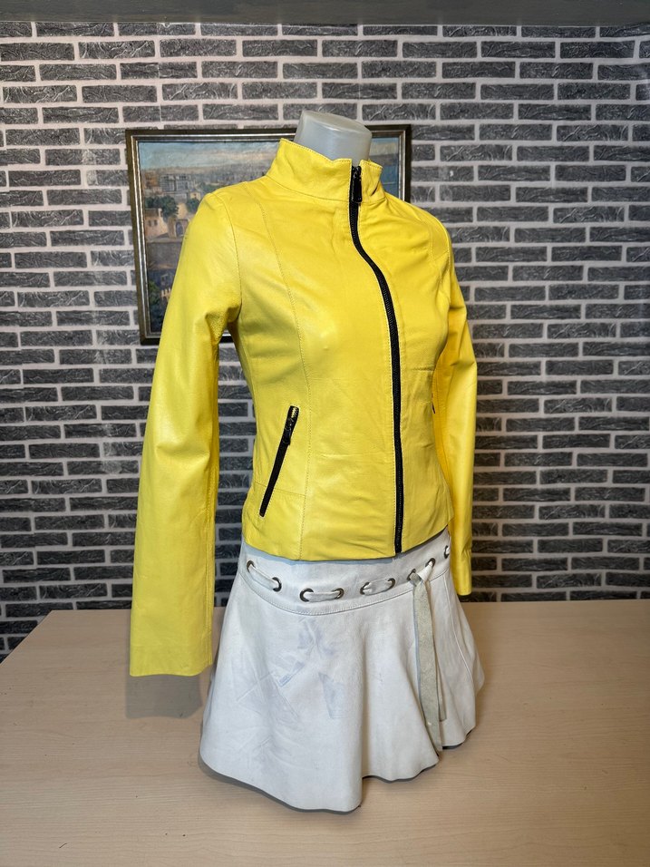 Kadın Deri Ceket Hakiki Kuzu Derisi Ceket Mont - Görsel 2