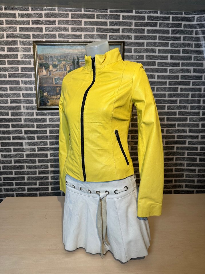 Kadın Deri Ceket Hakiki Kuzu Derisi Ceket Mont - Görsel 3