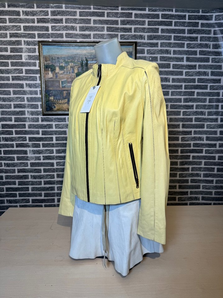 Kadın Deri Ceket Hakiki Kuzu Derisi Ceket Mont - Görsel 3