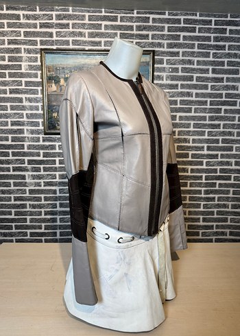 Kadın Deri Ceket Hakiki Kuzu Derisi Ceket Mont - Görsel 2