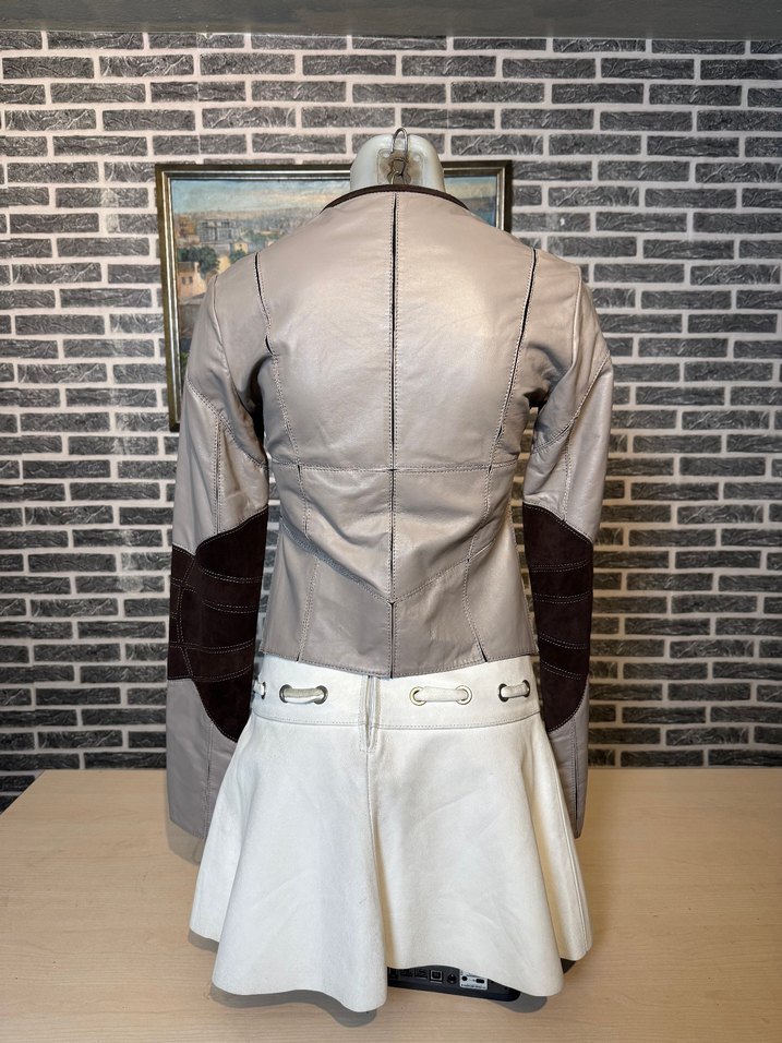 Kadın Deri Ceket Hakiki Kuzu Derisi Ceket Mont - Görsel 4