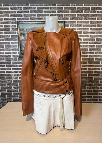 Kadın Deri Ceket Hakiki Kuzu Derisi Ceket Mont - Görsel 2