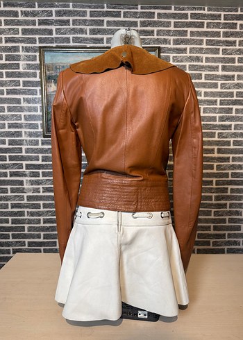 Kadın Deri Ceket Hakiki Kuzu Derisi Ceket Mont - Görsel 5