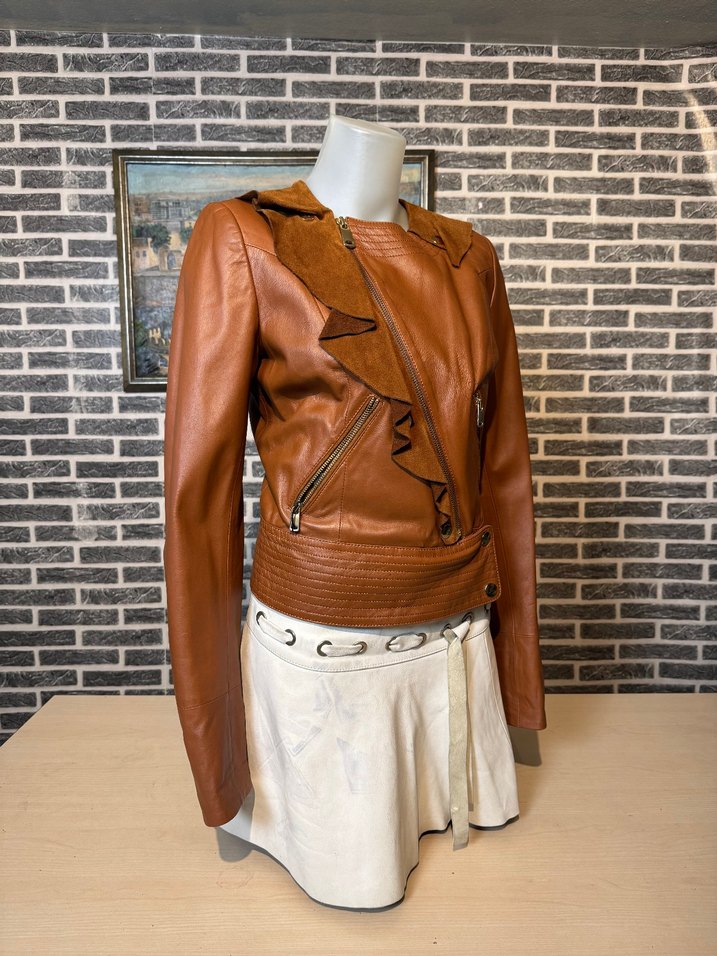 Kadın Deri Ceket Hakiki Kuzu Derisi Ceket Mont - Görsel 3