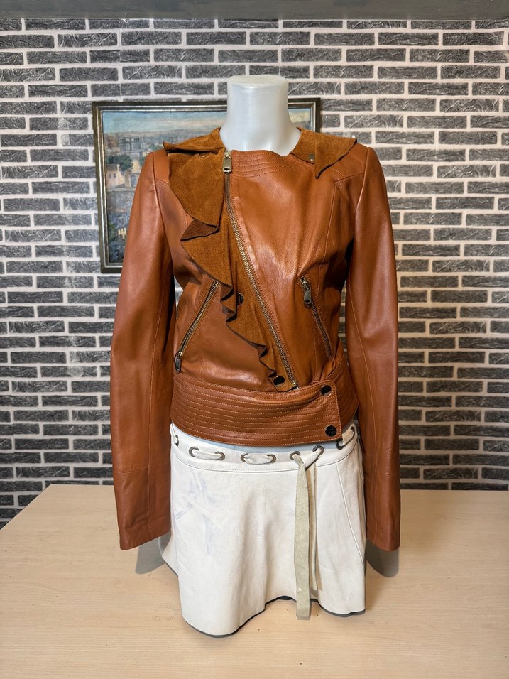 Kadın Deri Ceket Hakiki Kuzu Derisi Ceket Mont - Görsel 2