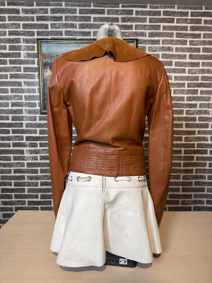 Kadın Deri Ceket Hakiki Kuzu Derisi Ceket Mont - Görsel 5