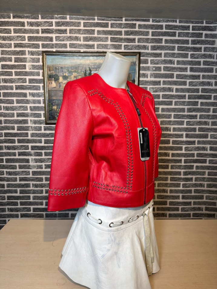 Kadın Deri Ceket Hakiki Kuzu Derisi Ceket Mont - Görsel 2