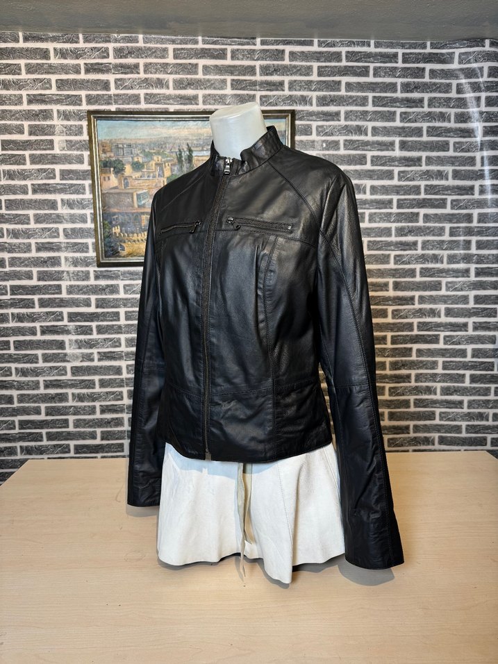 Kadın Deri Ceket Hakiki Kuzu Derisi Ceket Mont - Görsel 3