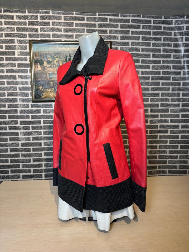 Kadın Deri Ceket Hakiki Kuzu Derisi Ceket Mont - Görsel 3