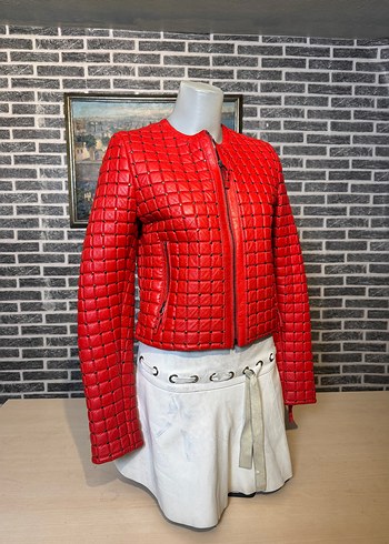 Kadın Deri Ceket Hakiki Kuzu Derisi Ceket Mont - Görsel 2