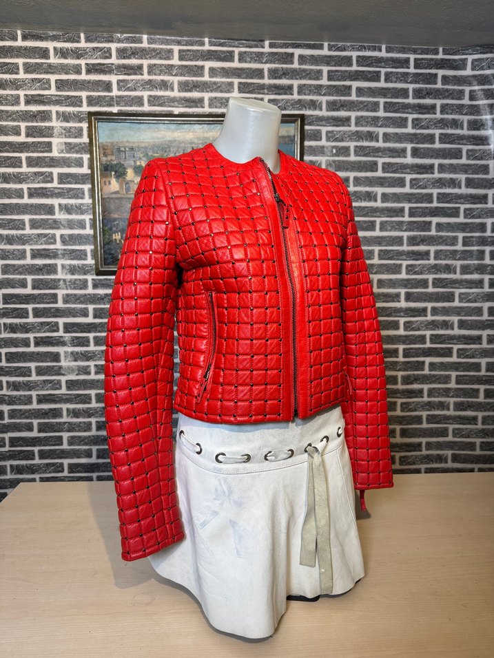 Kadın Deri Ceket Hakiki Kuzu Derisi Ceket Mont - Görsel 2