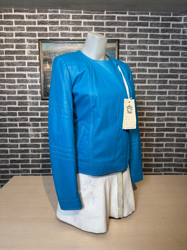 Kadın Deri Ceket Hakiki Kuzu Derisi Ceket Mont - Görsel 2