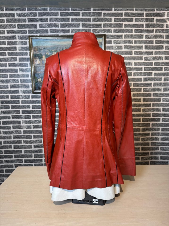 Kadın Deri Ceket Hakiki Kuzu Derisi Ceket Mont - Görsel 4