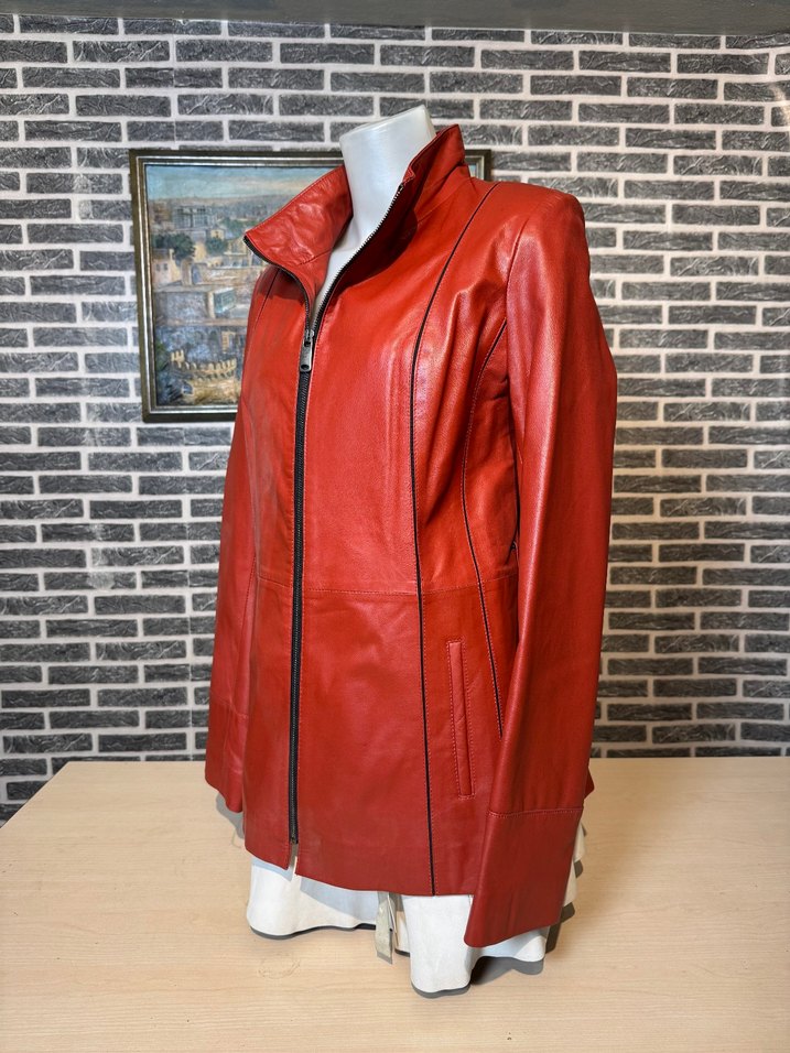 Kadın Deri Ceket Hakiki Kuzu Derisi Ceket Mont - Görsel 3