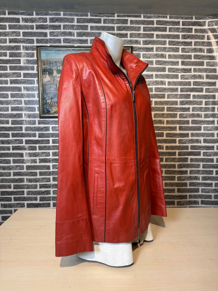 Kadın Deri Ceket Hakiki Kuzu Derisi Ceket Mont - Görsel 2