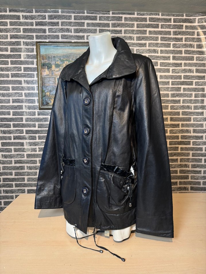 Kadın Deri Ceket Hakiki Kuzu Derisi Ceket Mont - Görsel 3