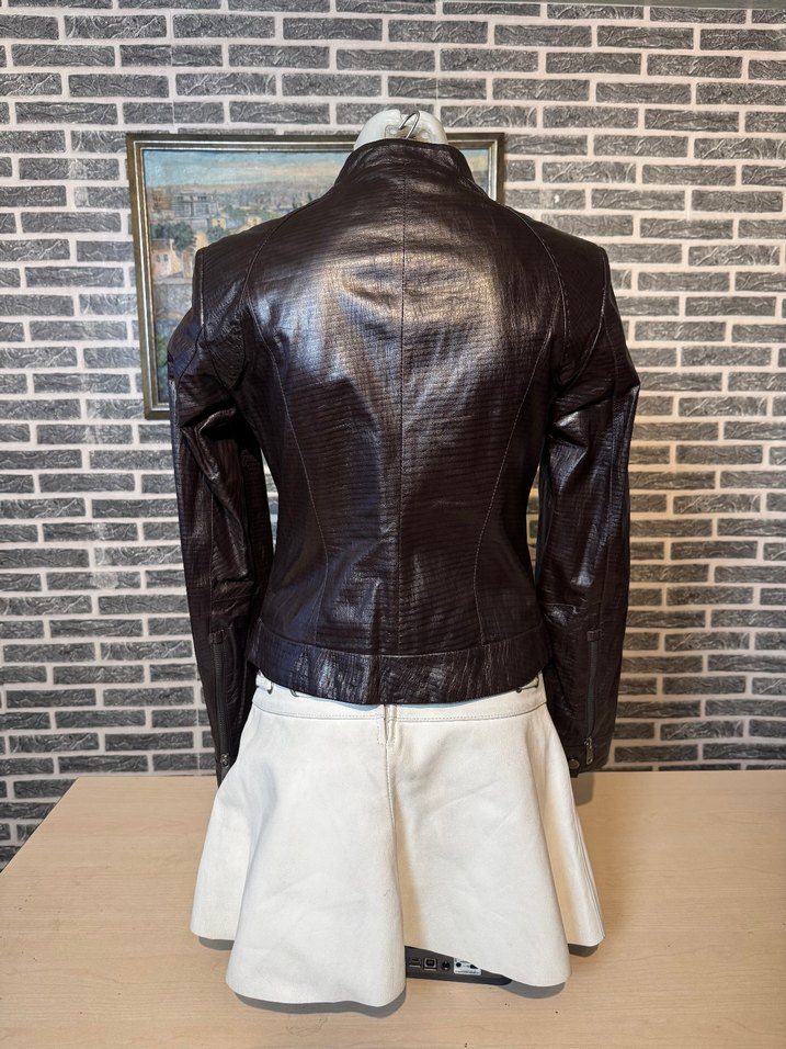 Kadın Deri Ceket Hakiki Kuzu Derisi Ceket Mont - Görsel 4