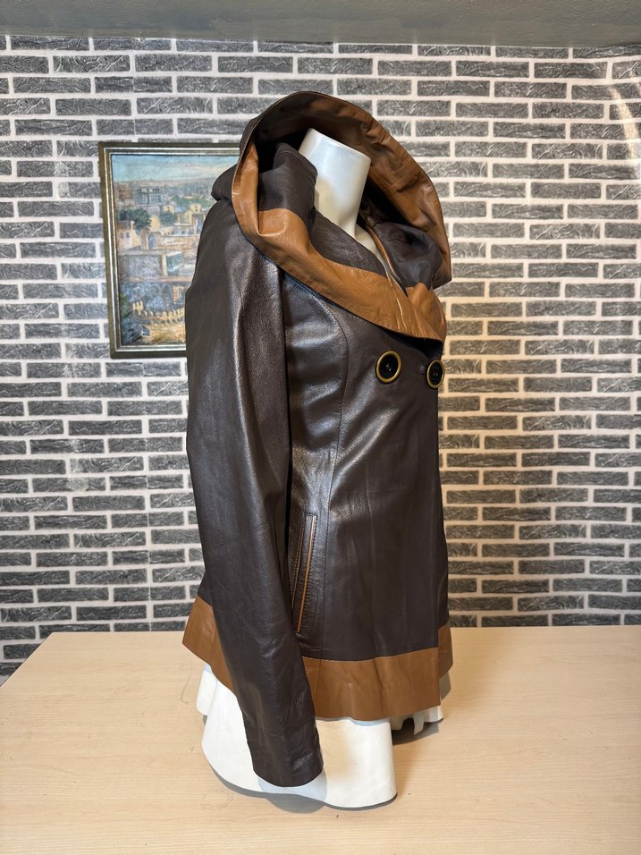 Kadın Deri Ceket Hakiki Kuzu Derisi Ceket Mont - Görsel 2