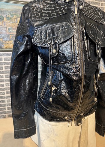 Kadın Deri Ceket Hakiki Kuzu Derisi Ceket Mont - Görsel 2