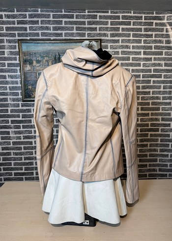 Kadın Deri Ceket Hakiki Kuzu Derisi Ceket Mont - Görsel 4