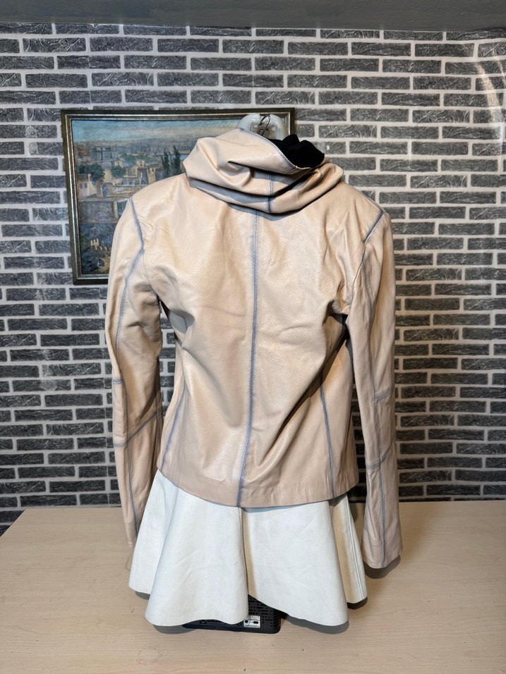 Kadın Deri Ceket Hakiki Kuzu Derisi Ceket Mont - Görsel 4