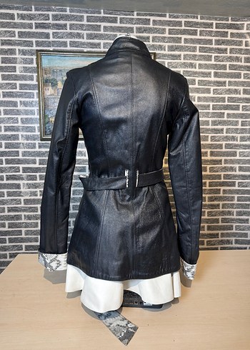 Kadın Deri Ceket Hakiki Kuzu Derisi Ceket Mont - Görsel 5