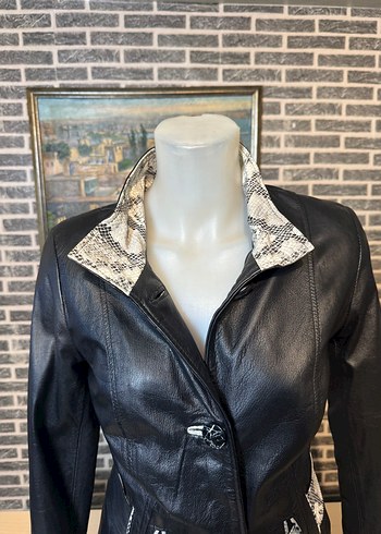 Kadın Deri Ceket Hakiki Kuzu Derisi Ceket Mont - Görsel 4