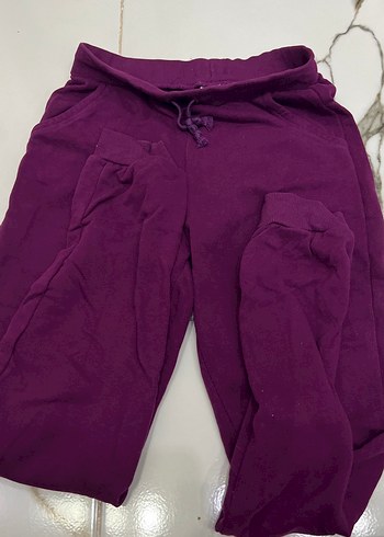 Kız Çocuk Mor Süet Jogger Eşofman Altı - Görsel 2