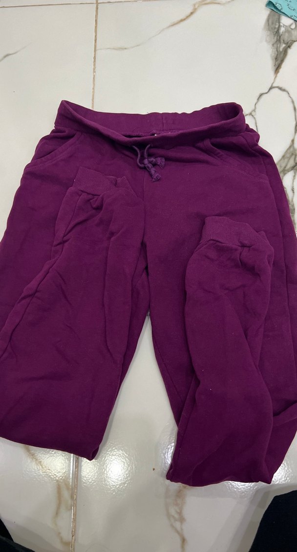 Kız Çocuk Mor Süet Jogger Eşofman Altı - Görsel 2