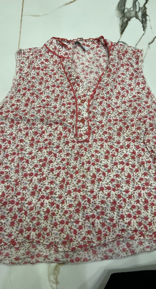 Çiçek Desenli Fırfırlı Kız Bluzu - Görsel 5