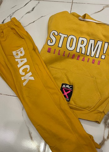 Kapüşonlu Mavi Baskılı Kadın Sweatshirt - Görsel 9