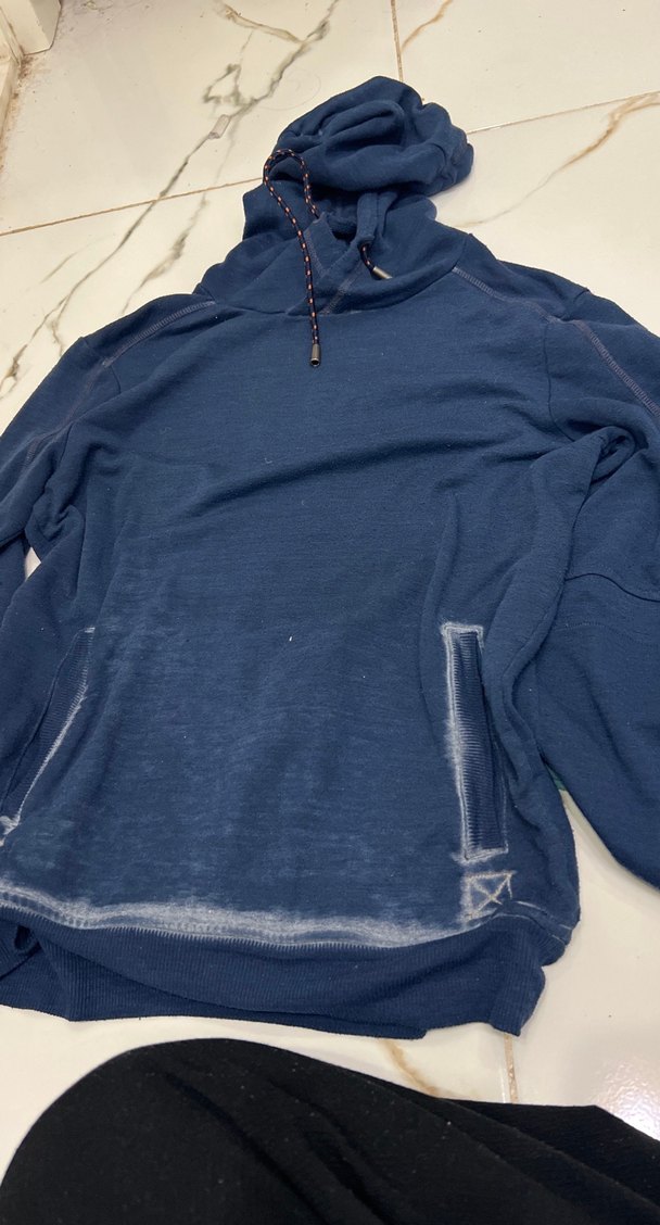 Kapüşonlu Mavi Baskılı Kadın Sweatshirt - Görsel 2