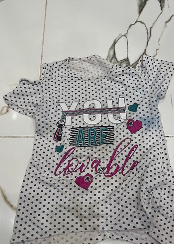 Kız Çocuk Pullu Baskılı Kısa Kollu Tişört - Görsel 10