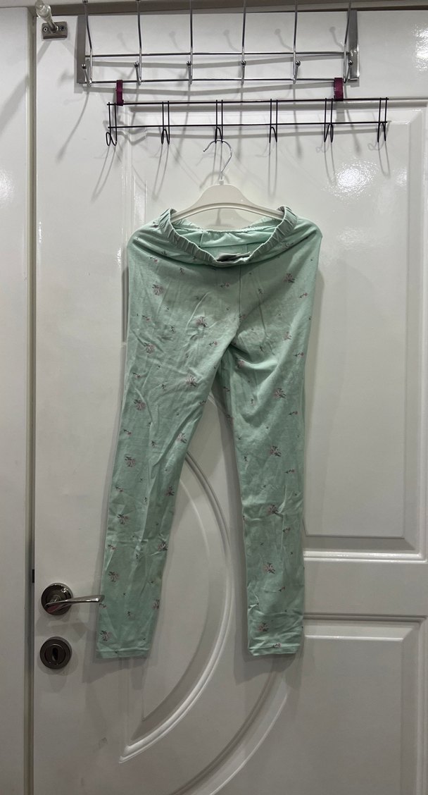 Düğmeli Yeşil Kız Tayt - Görsel 2