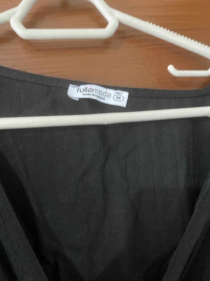 Siyah Örme crop bluz - Görsel 4