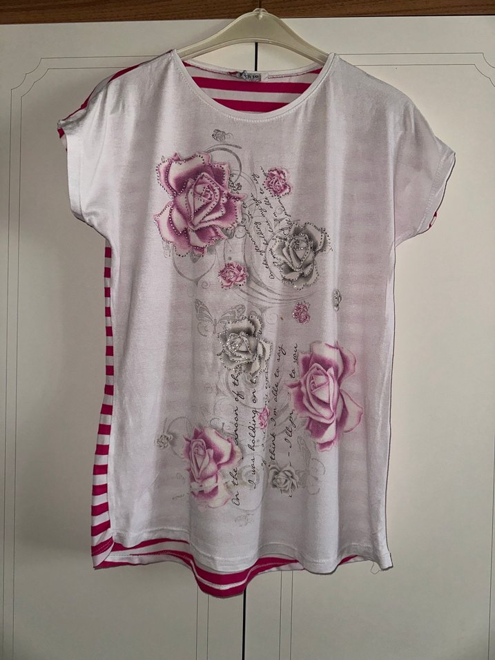 Dantel Detaylı Pembe Hamile Tişörtü - Görsel 2