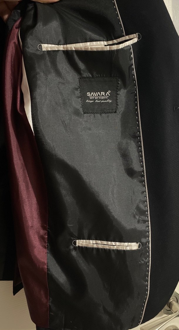 Erkek Siyah Regular Fit Kruvaze Ceket - Görsel 3