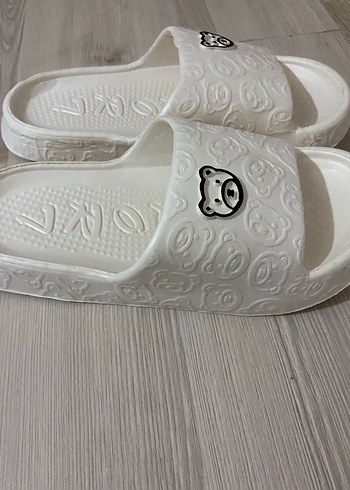 Beyaz Platform Topuklu Kadın Terlik - Görsel 3