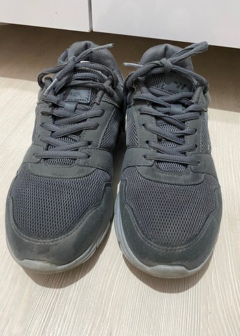 Gri Erkek Spor Ayakkabı Velcro Detaylı - Görsel 4