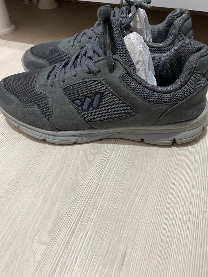 Gri Erkek Spor Ayakkabı Velcro Detaylı - Görsel 3