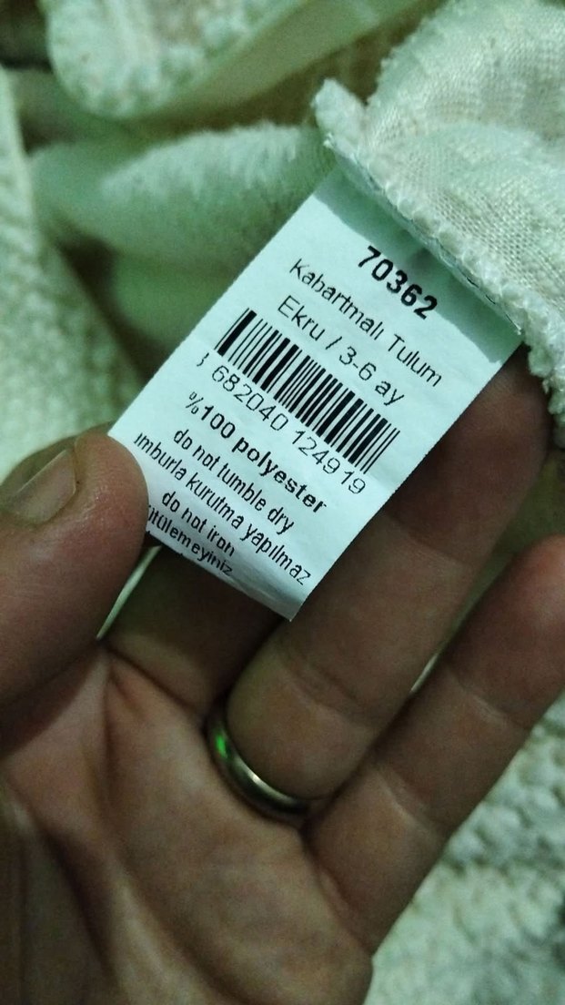 Bebek Erkek Örgü Beyaz Tulum Kapüşonlu - Görsel 2