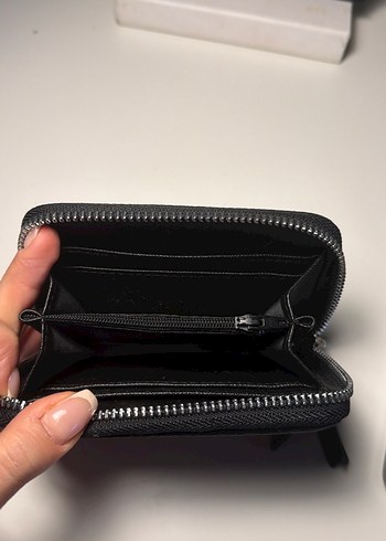 Fermuarlı Siyah Deri Kadın Cüzdanı - Görsel 2