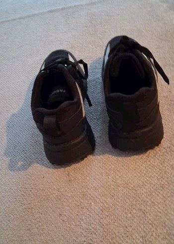 Siyah Gri Spor Kadın Sneakers Velcro - Görsel 3