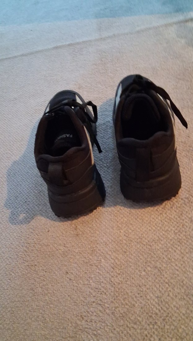 Siyah Gri Spor Kadın Sneakers Velcro - Görsel 3