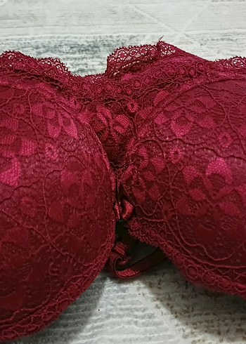 Bordo Bohem Dantel Detaylı Sütyen - Görsel 2