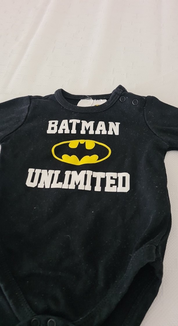 Batman Baskılı Siyah Uzun Kollu Bebek Body - Görsel 2