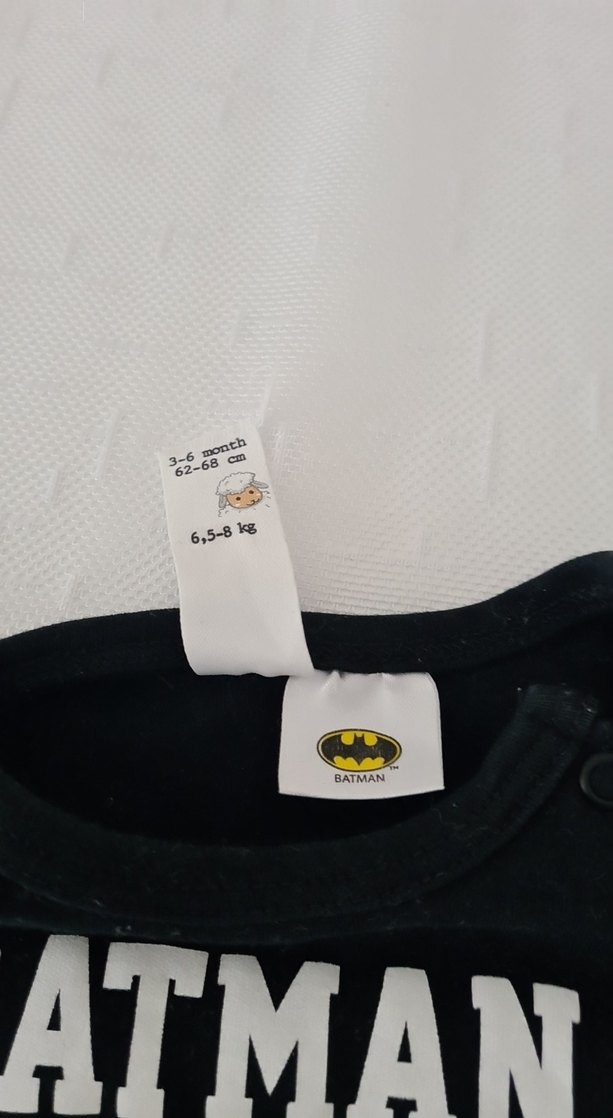 Batman Baskılı Siyah Uzun Kollu Bebek Body - Görsel 3