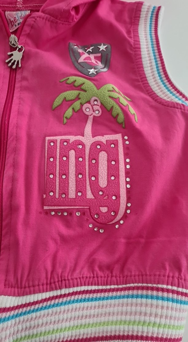 Kapüşonlu Fermuarlı Pembe Kız Yeleği - Görsel 4