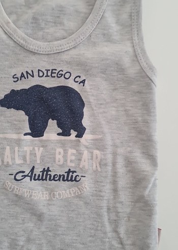 Gri Baskılı Erkek Bebek Atlet Body - Görsel 3